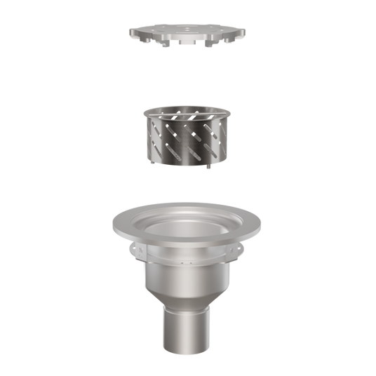 Cone Area Drain with lid and strainer basket