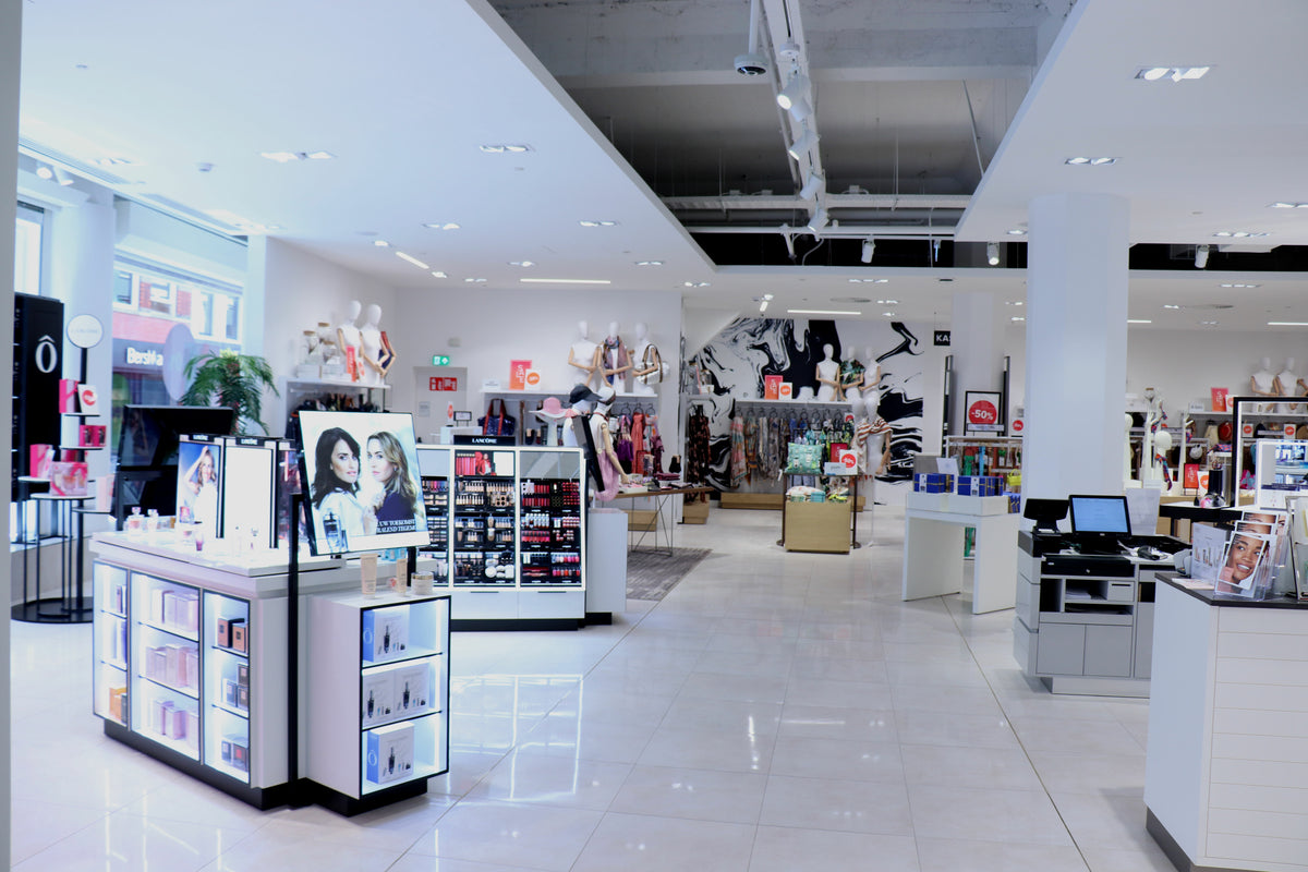 Cosmetic retail store with selling women's makeup supplies.